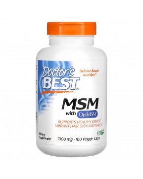 Doctor's Best, МСМ с OptiMSM, 1000 мг, 180 растительных капсул Doctor's Best, МСМ с OptiMSM, 1000 мг, 180 растительных капсул